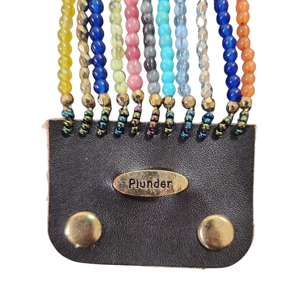Plunder Lillian Bracelet Adjustable Snap Closure 7-7.5" Brown Leather-RETIRED - Picture 3 of 3